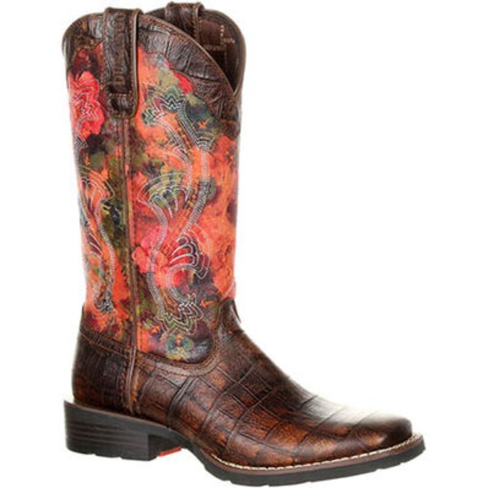 Durango Mustang Women's US 6.5 Faux Exotic Western Pull-on Boot Square Toe